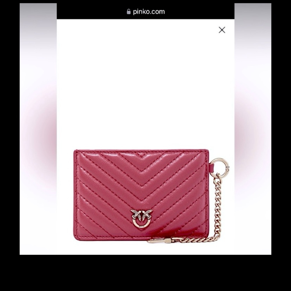 🔥PINKO Card holder soft luxurious leather, antique look chain, Christmas is here